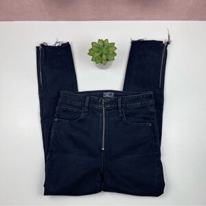 Abercrombie & Fitch Black High Rise Super Skinny Ankle Denim Jeans Zipper Accent